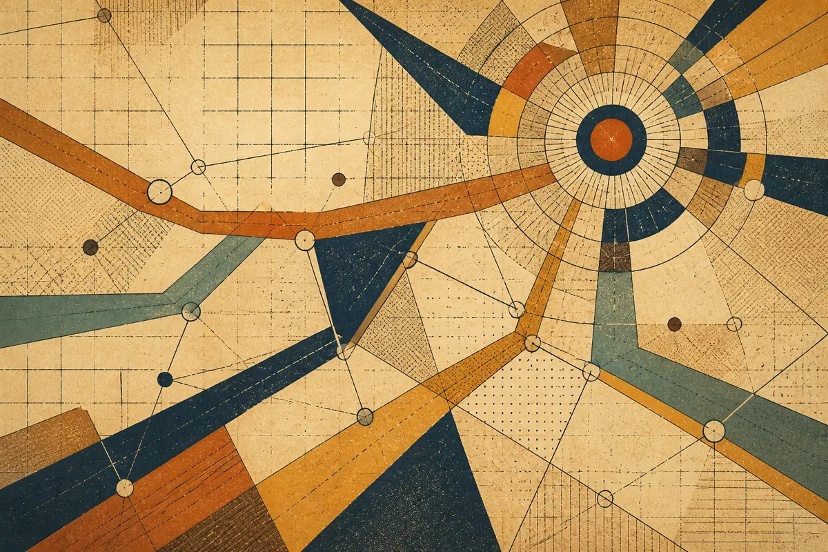 Abstract illustrated map composition for Marietta, United States