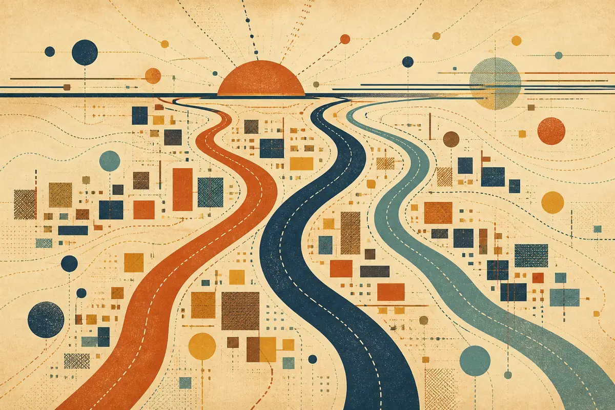 Abstract illustrated map composition for Marlboro, United States