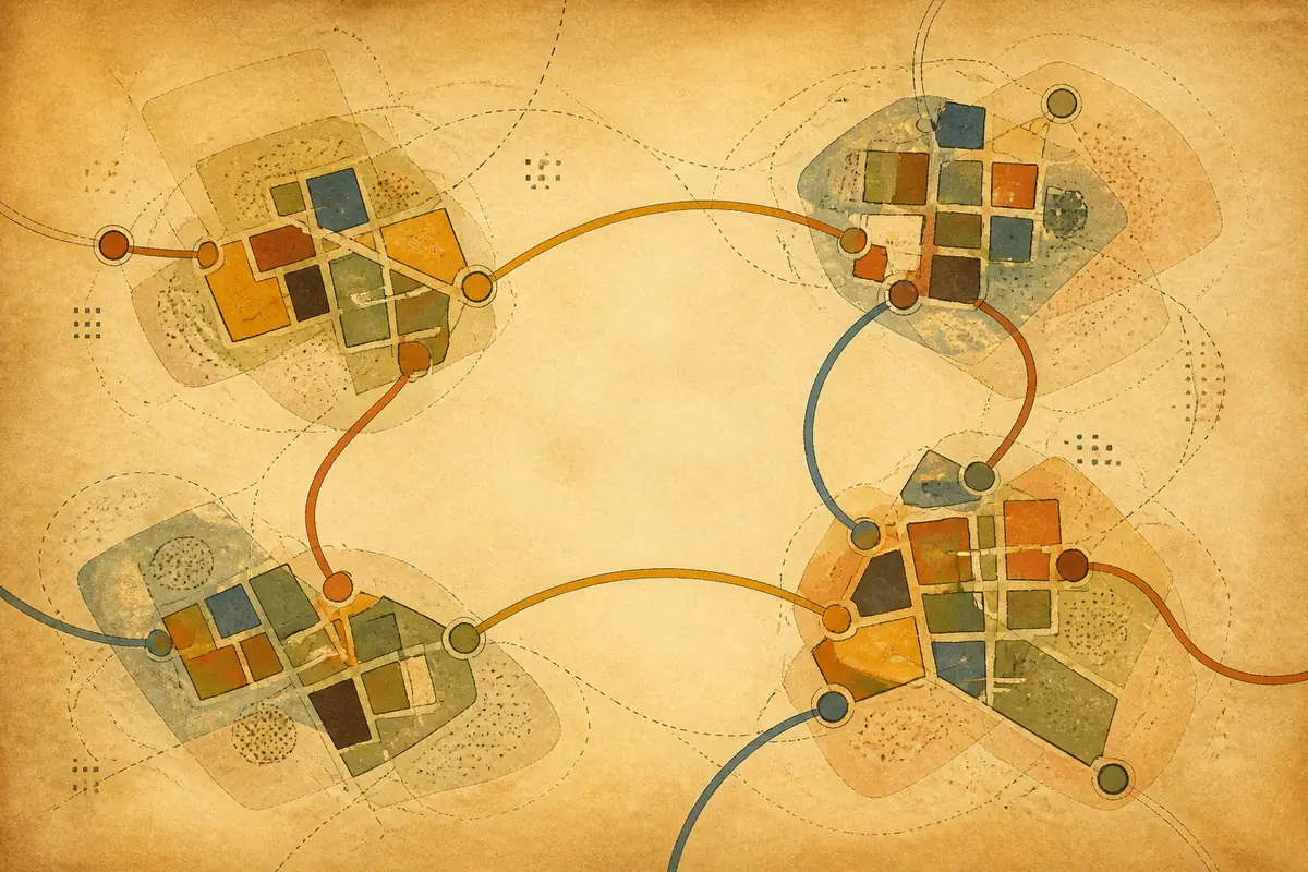 Abstract illustrated map composition for Marysville, United States