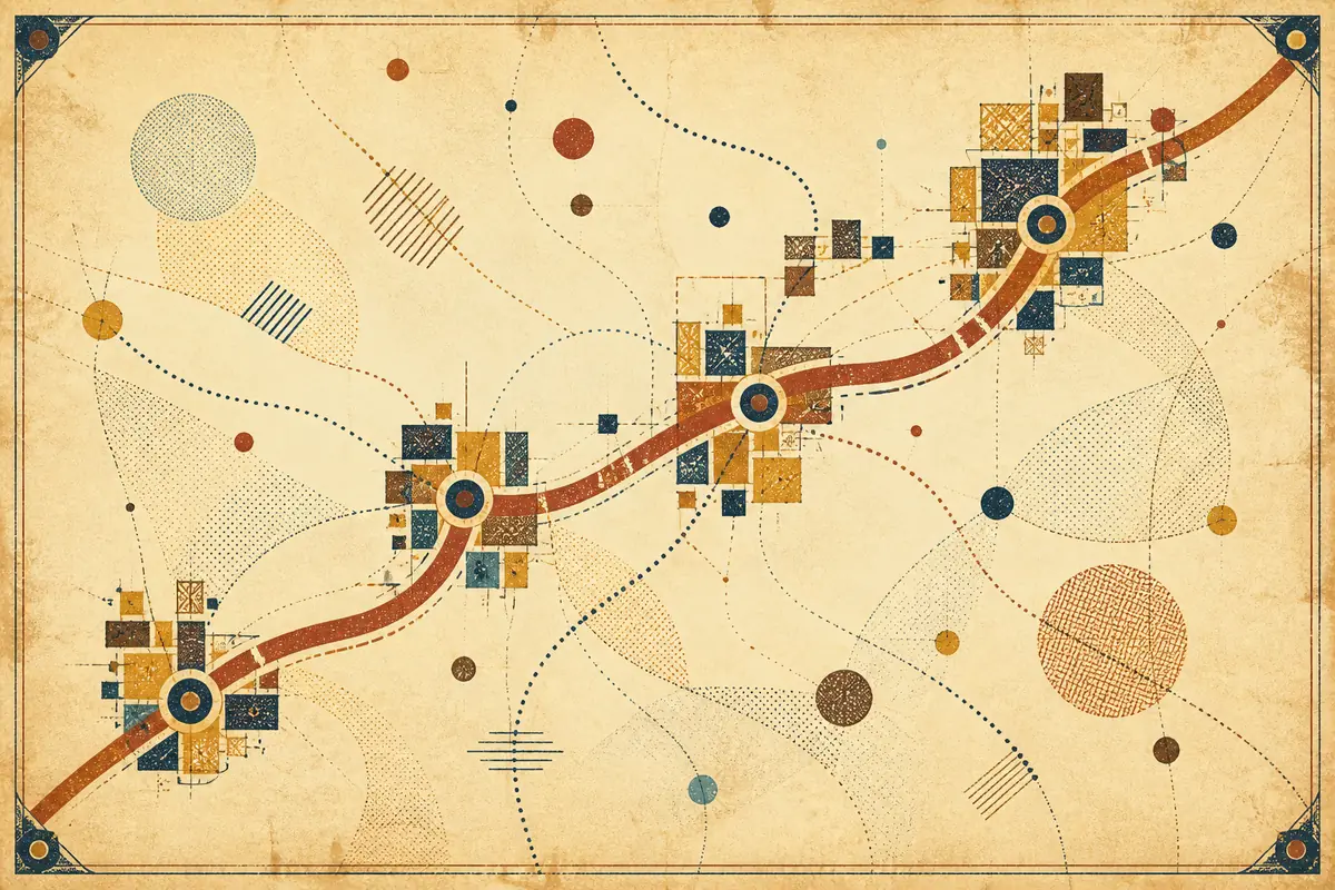 Abstract illustrated map composition for Maryville, United States