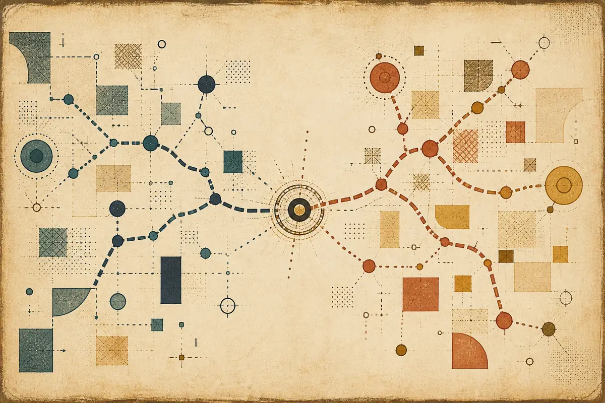 Abstract illustrated map composition for Massillon, United States