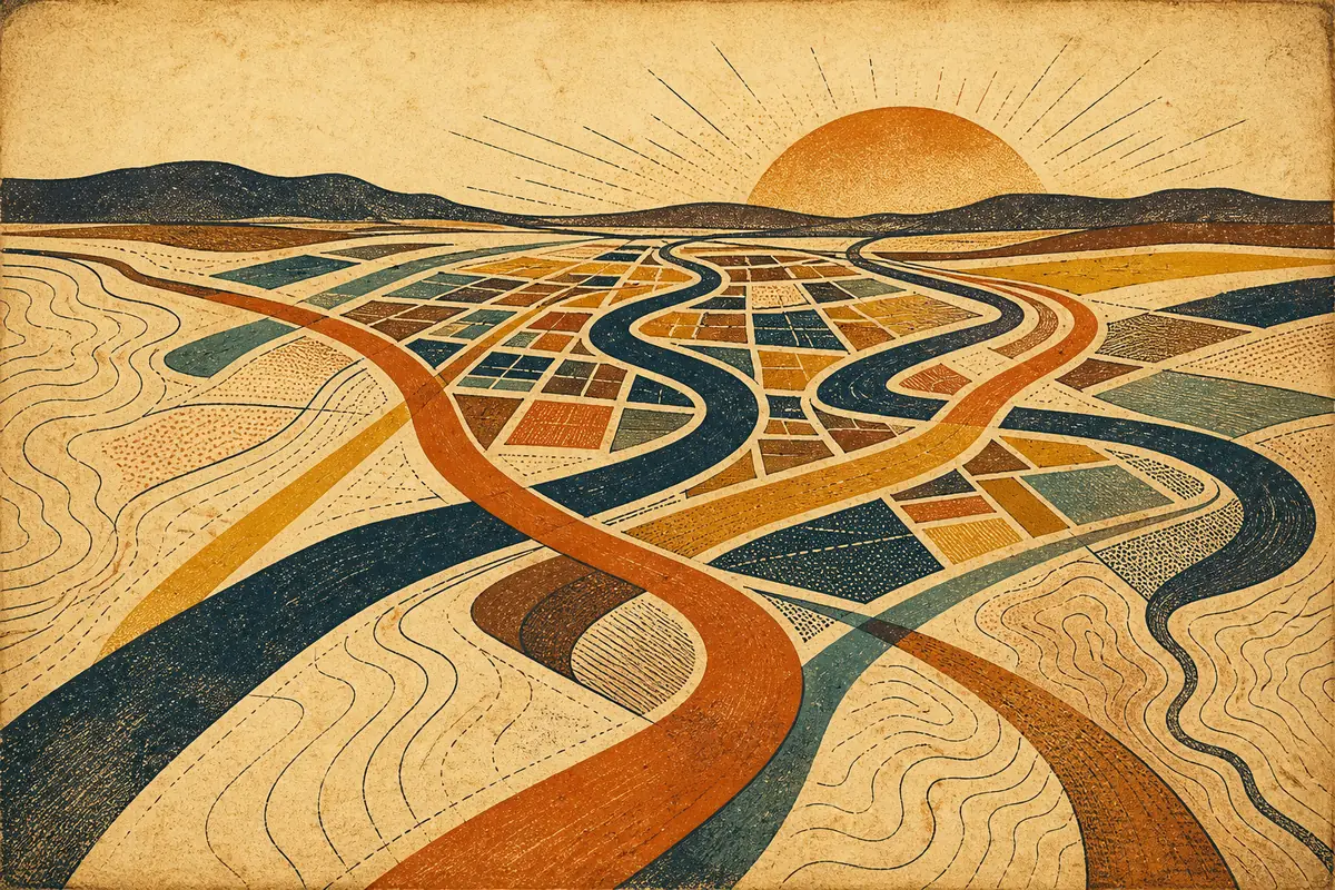 Abstract illustrated map composition for Mauldin, United States