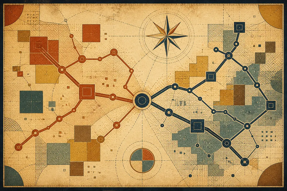 Abstract illustrated map composition for McHenry, United States