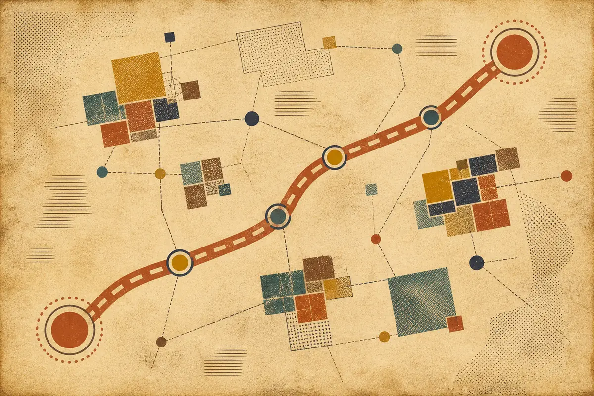 Abstract illustrated map composition for McMinnville, United States