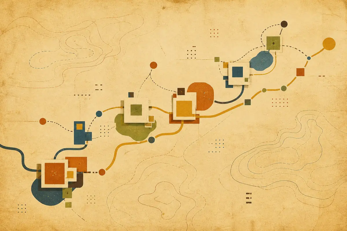 Abstract illustrated map composition for Medford, United States