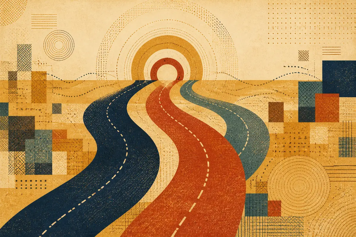 Abstract illustrated map composition for Melrose, United States
