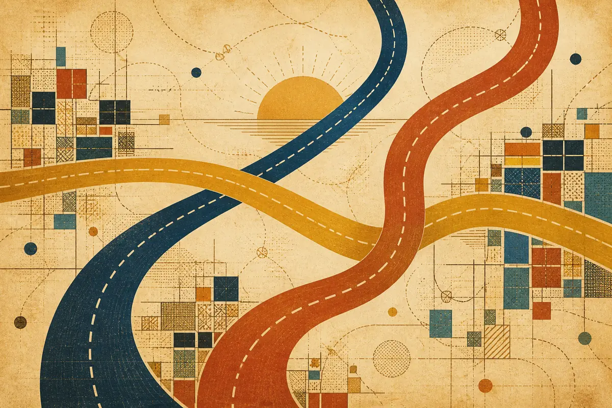 Abstract illustrated map composition for Menlo Park, United States