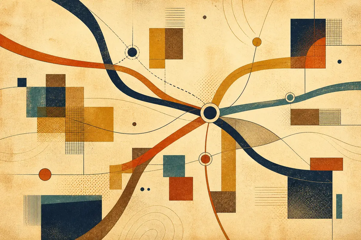 Abstract illustrated map composition for Meriden, United States