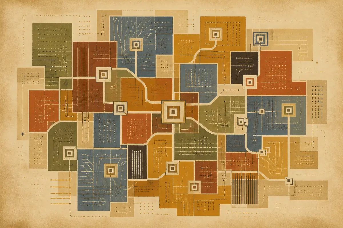 Abstract illustrated map composition for Mesa, United States