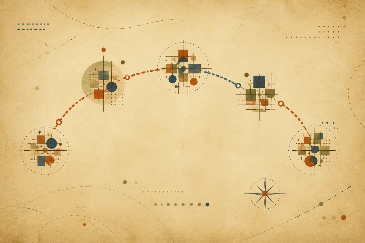 Abstract illustrated map composition for Miami Beach, United States