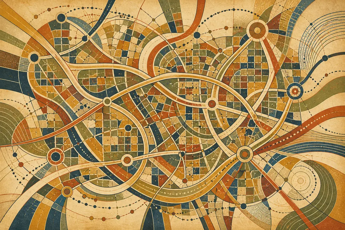 Abstract illustrated map composition for Miami, United States
