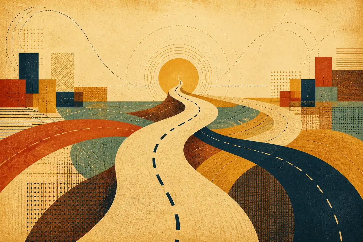 Abstract illustrated map composition for Middle River, United States