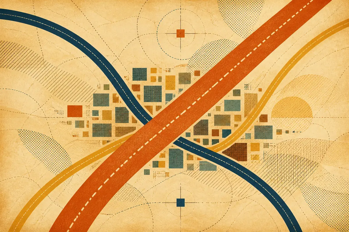 Abstract illustrated map composition for Middletown, United States