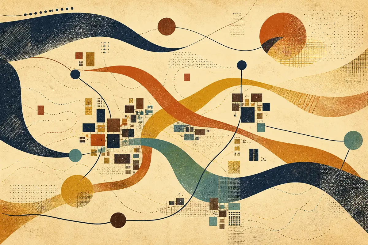 Abstract illustrated map composition for Middletown, United States