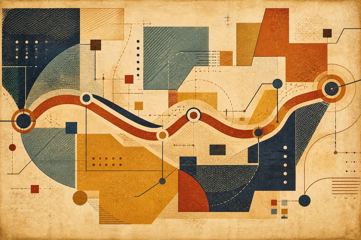 Abstract illustrated map composition for Middletown, United States