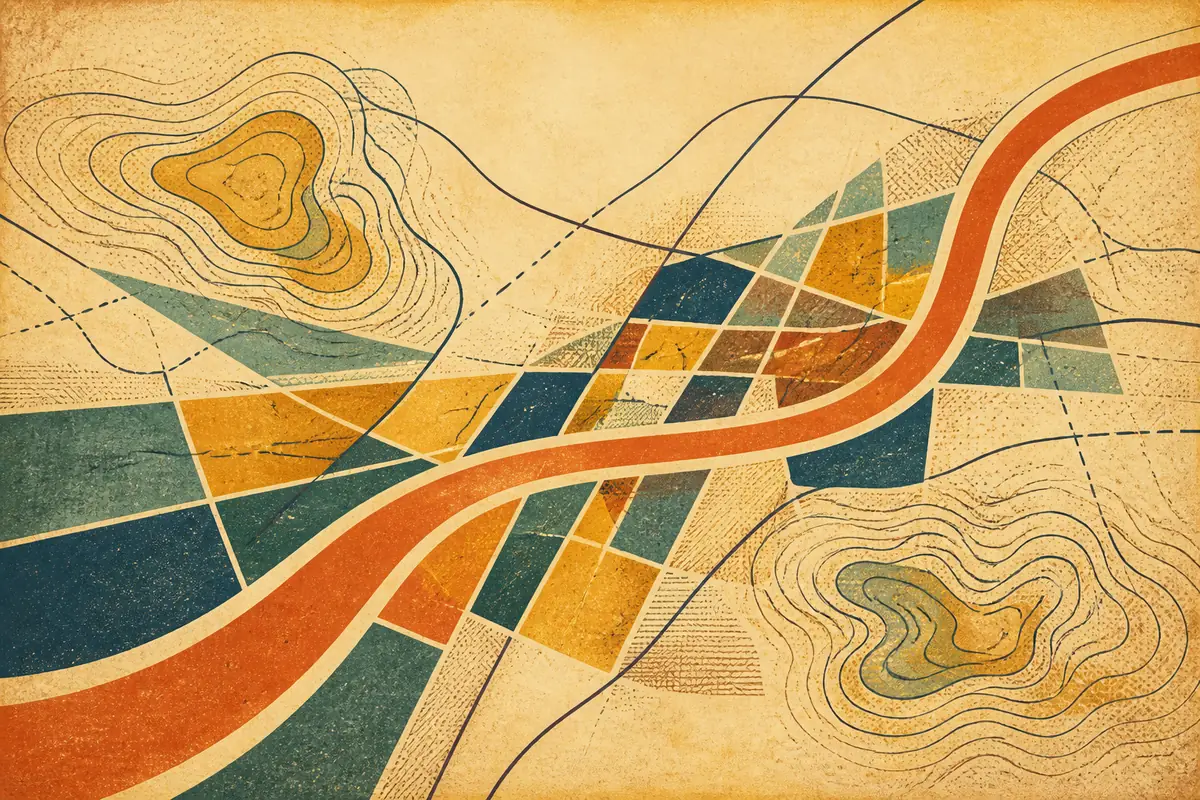 Abstract illustrated map composition for Middletown, United States