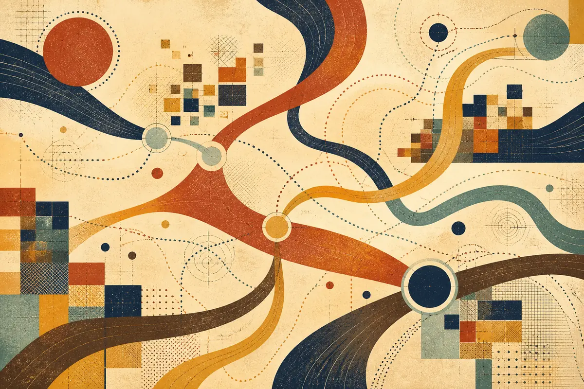 Abstract illustrated map composition for Midland, United States