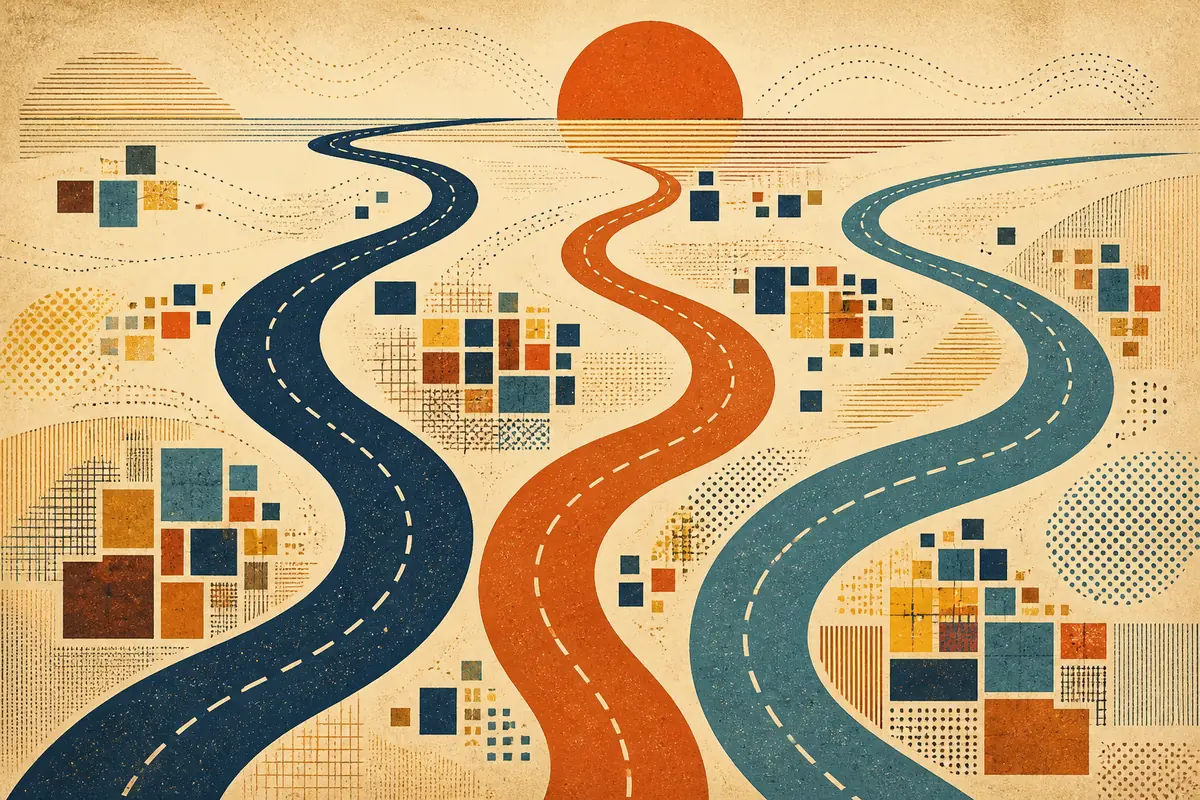 Abstract illustrated map composition for Midlothian, United States