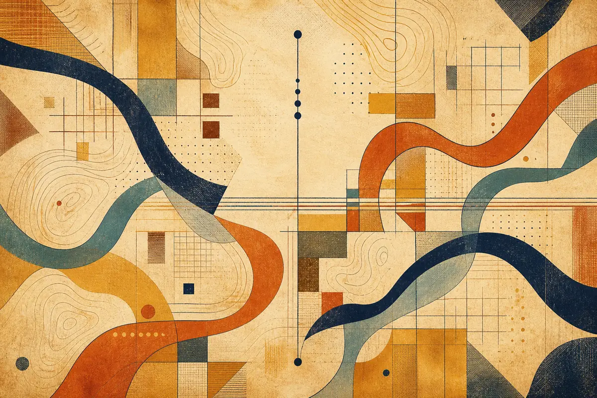 Abstract illustrated map composition for Midwest City, United States