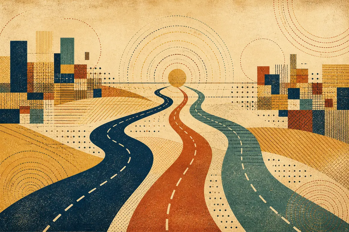 Abstract illustrated map composition for Milford Mill, United States