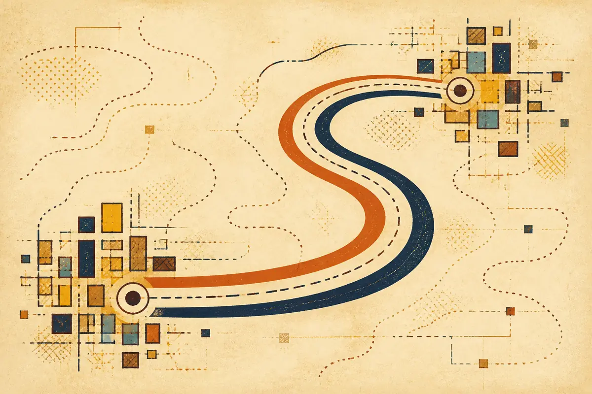 Abstract illustrated map composition for Millcreek, United States