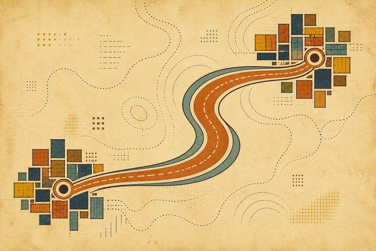 Abstract illustrated map composition for Minot, United States