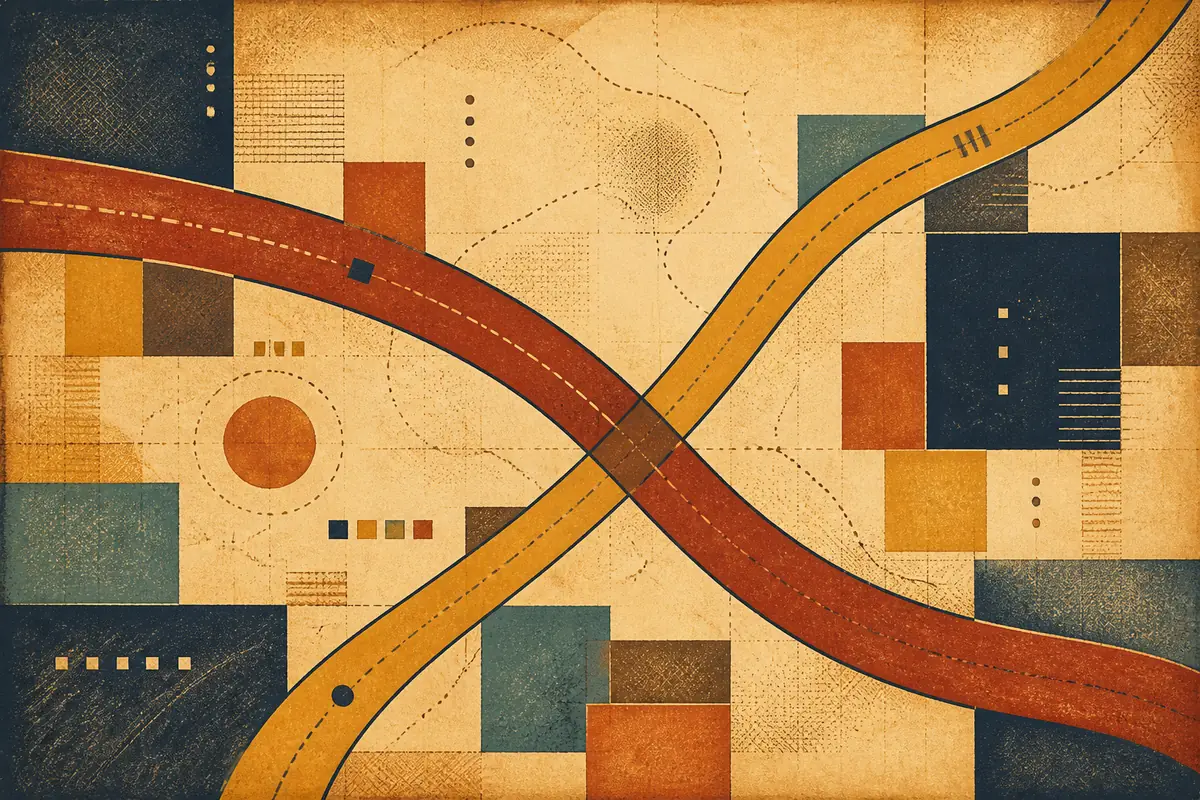 Abstract illustrated map composition for Monroe, United States
