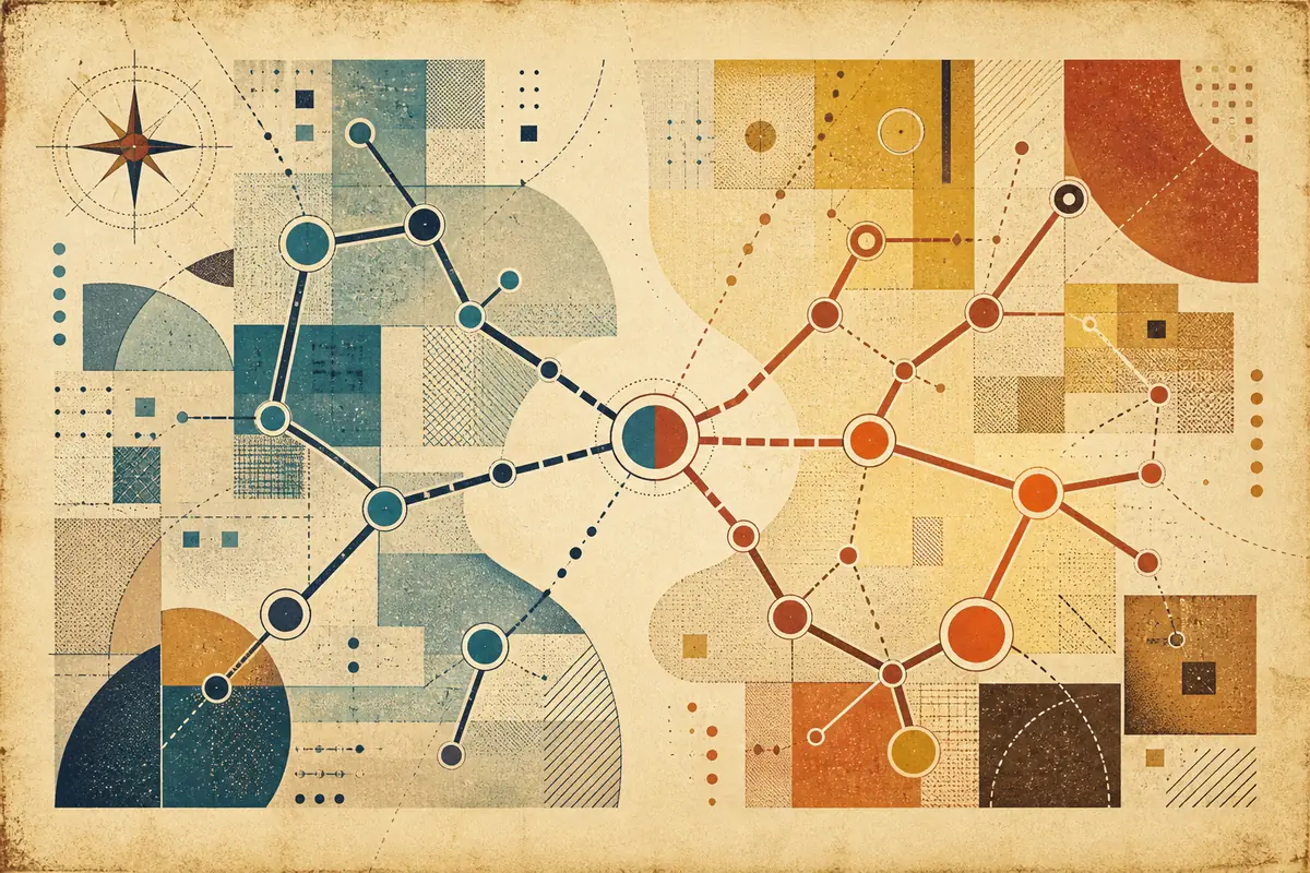 Abstract illustrated map composition for Monrovia, United States