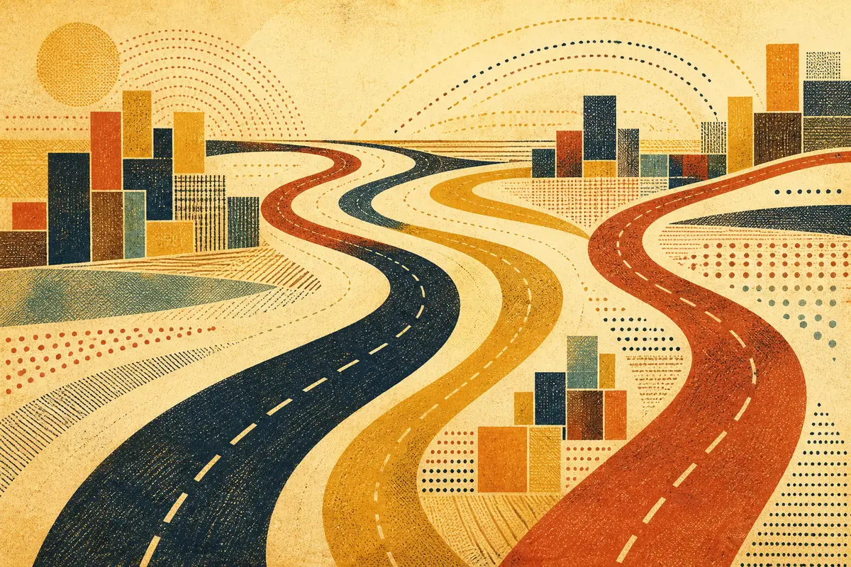Abstract illustrated map composition for Monterey, United States