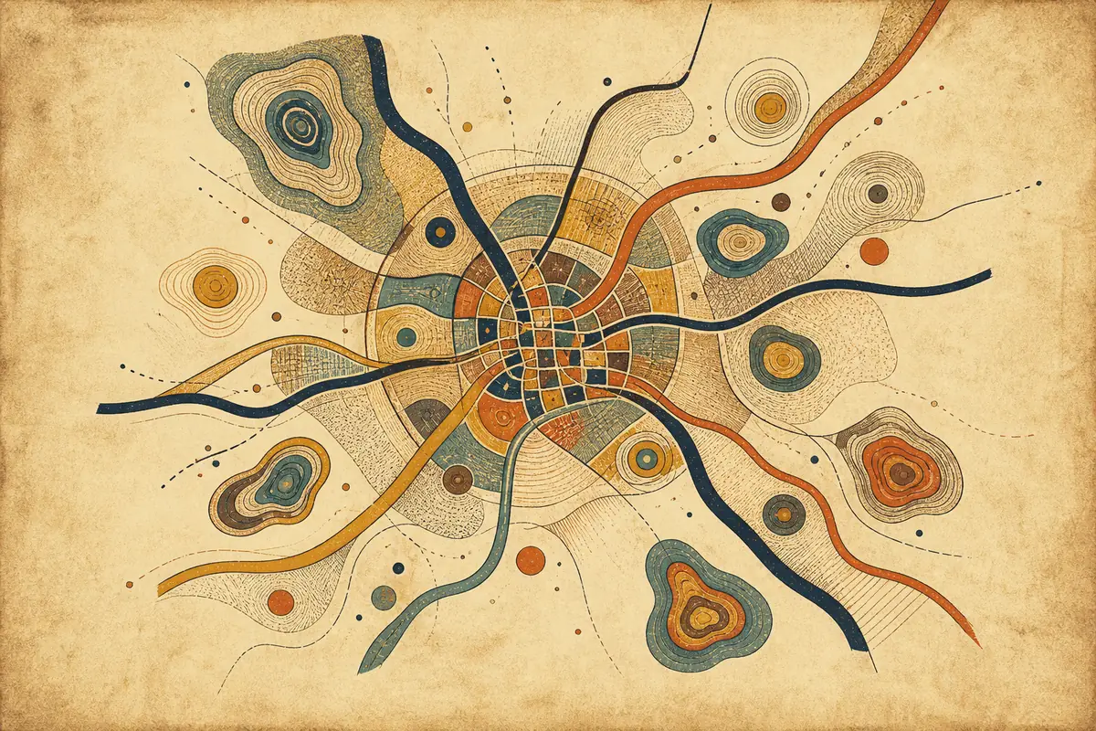 Abstract illustrated map composition for Montgomery, United States