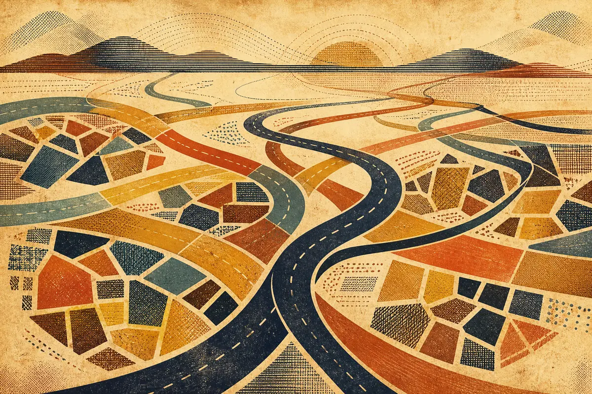 Abstract illustrated map composition for Mooresville, United States