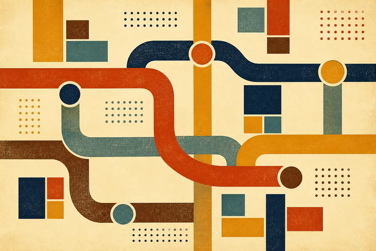 Abstract illustrated map composition for Morgan Hill, United States