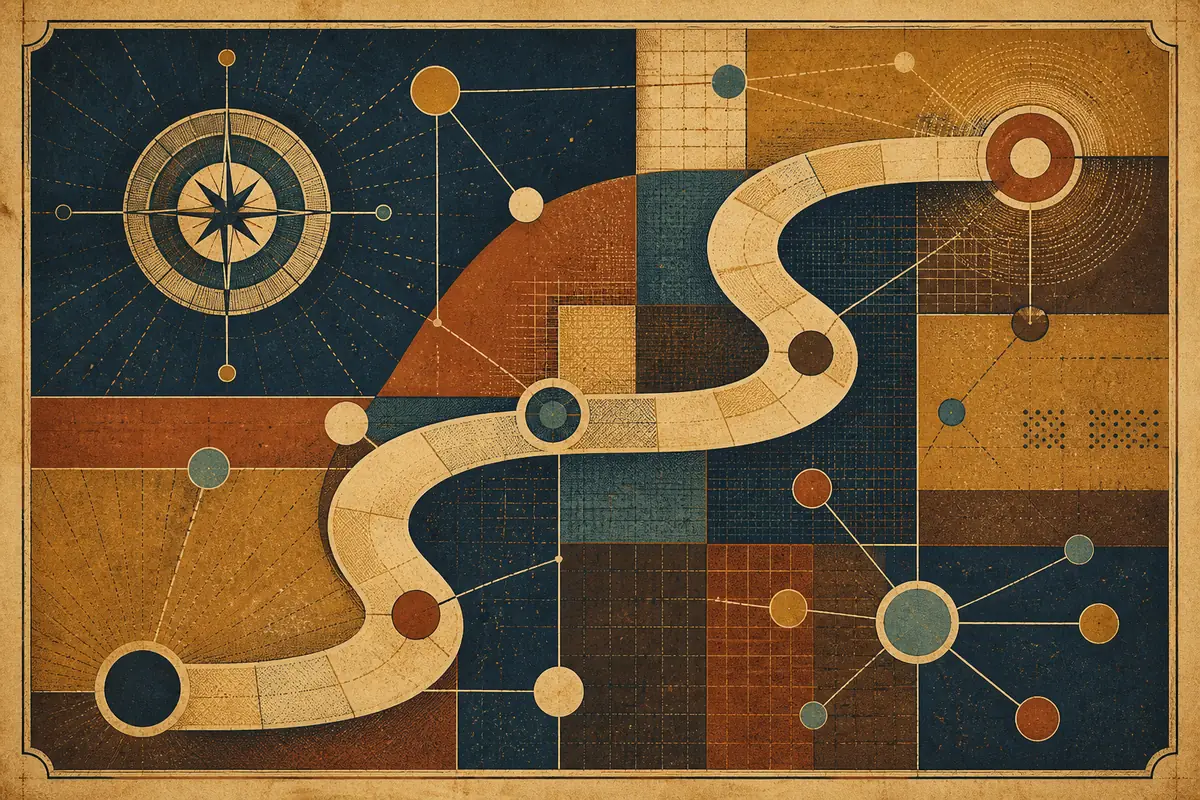Abstract illustrated map composition for Mount Olive, United States