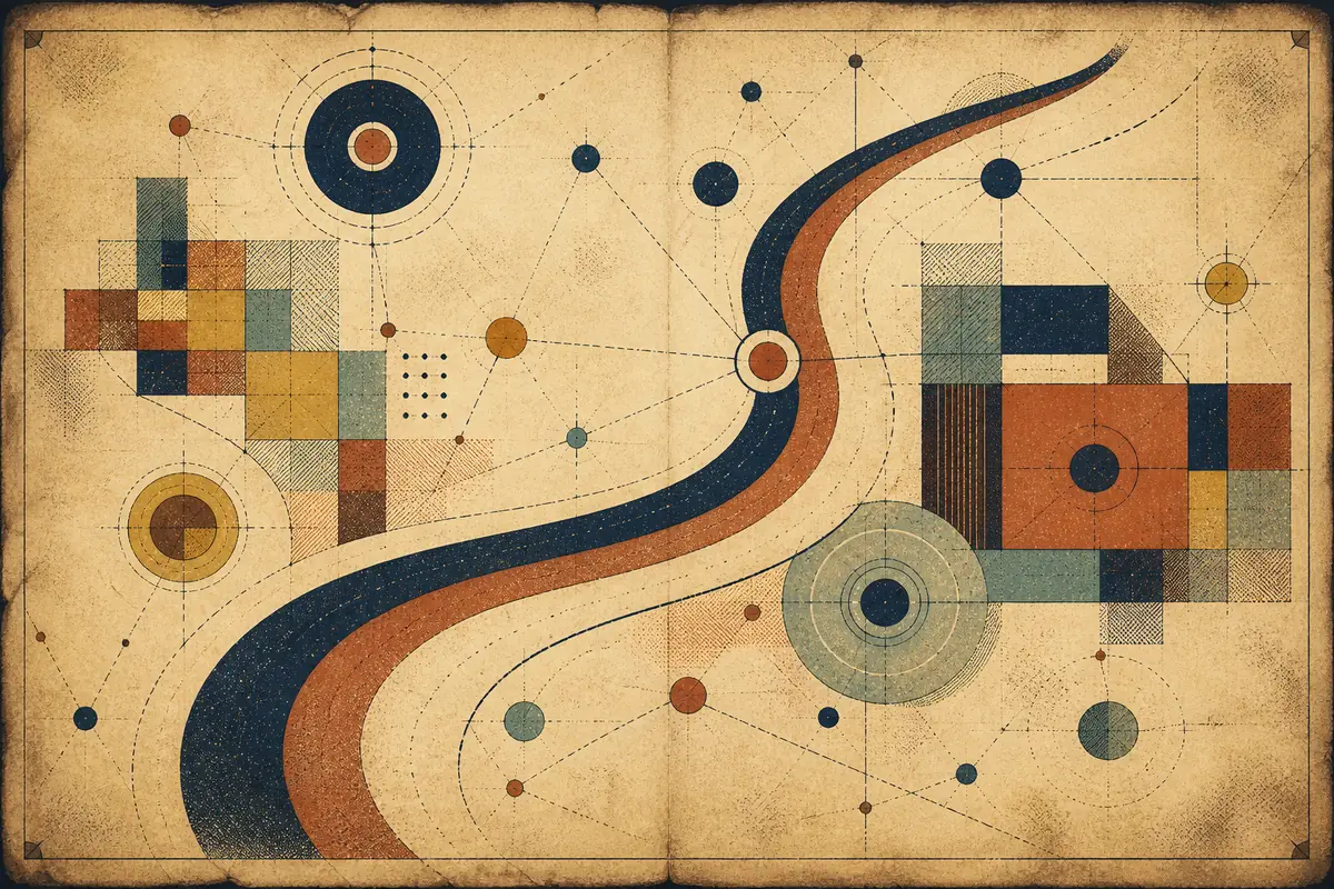 Abstract illustrated map composition for Mount Pleasant, United States