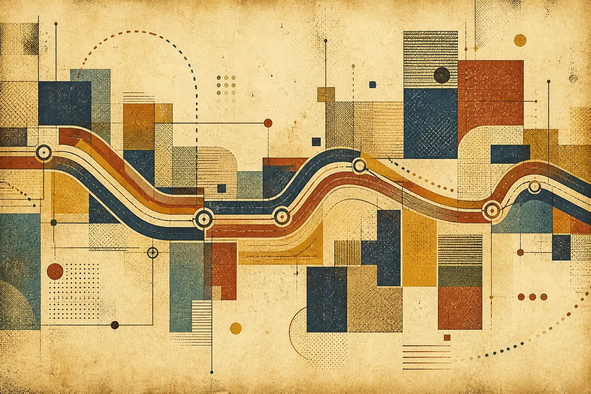 Abstract illustrated map composition for Mount Prospect, United States