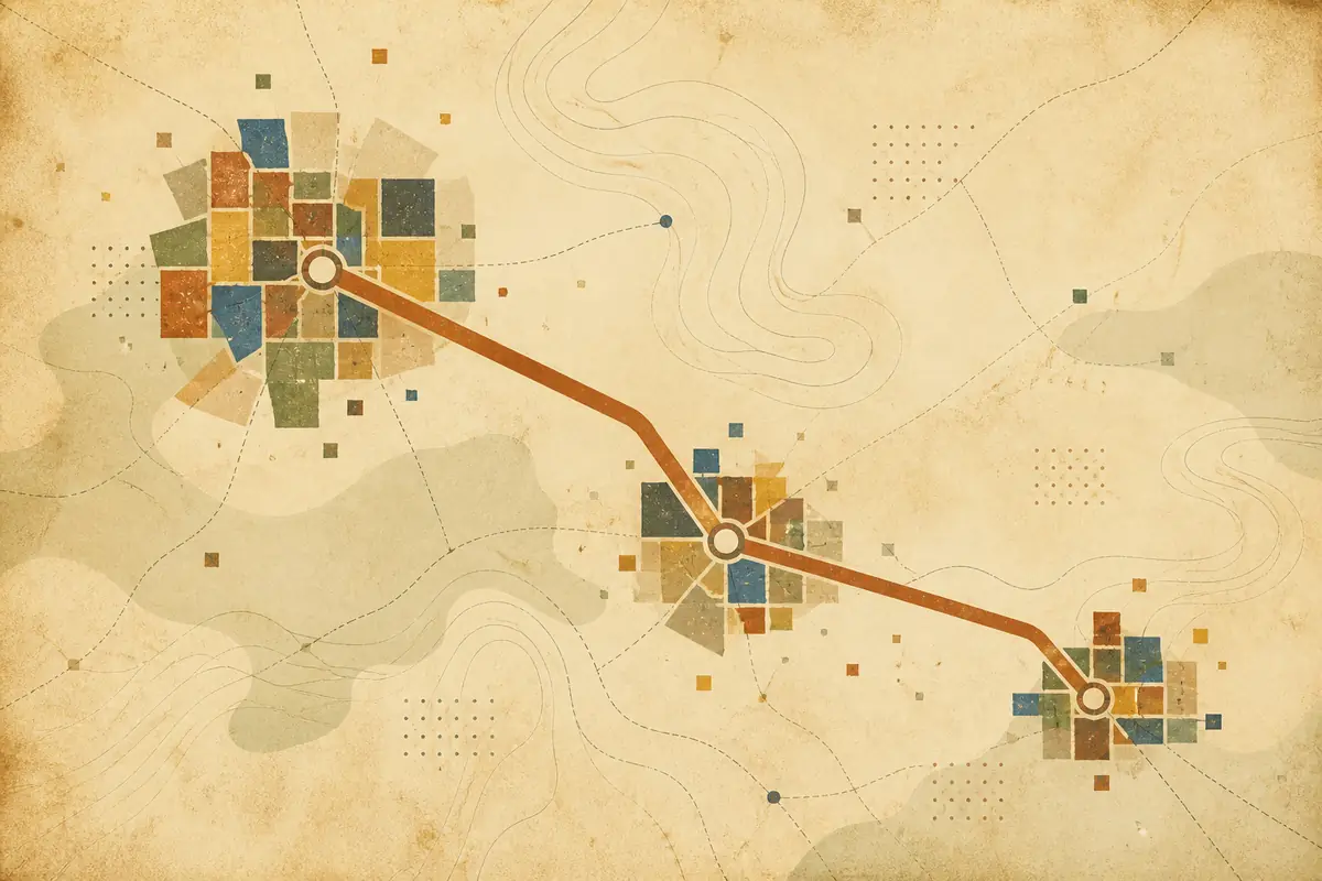 Abstract illustrated map composition for Muskegon, United States