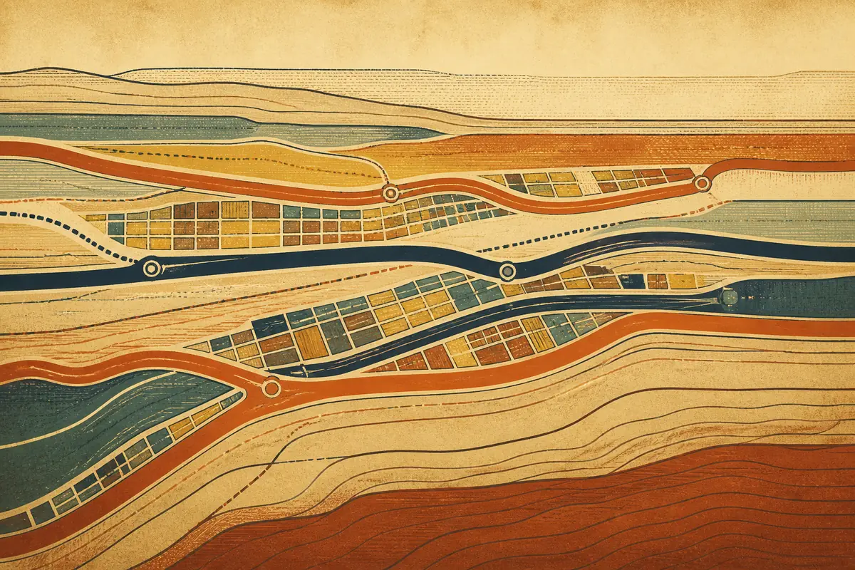 Abstract illustrated map composition for Myrtle Beach, United States