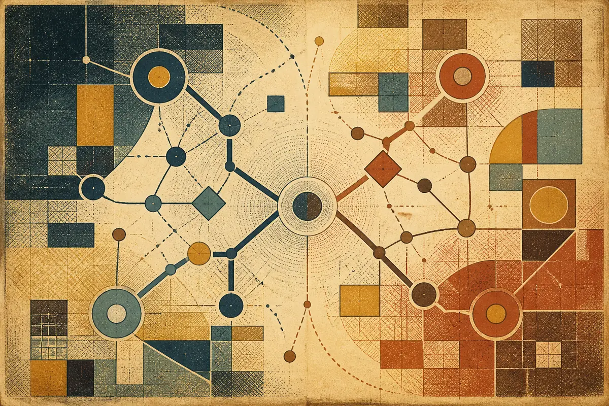 Abstract illustrated map composition for Nacogdoches, United States