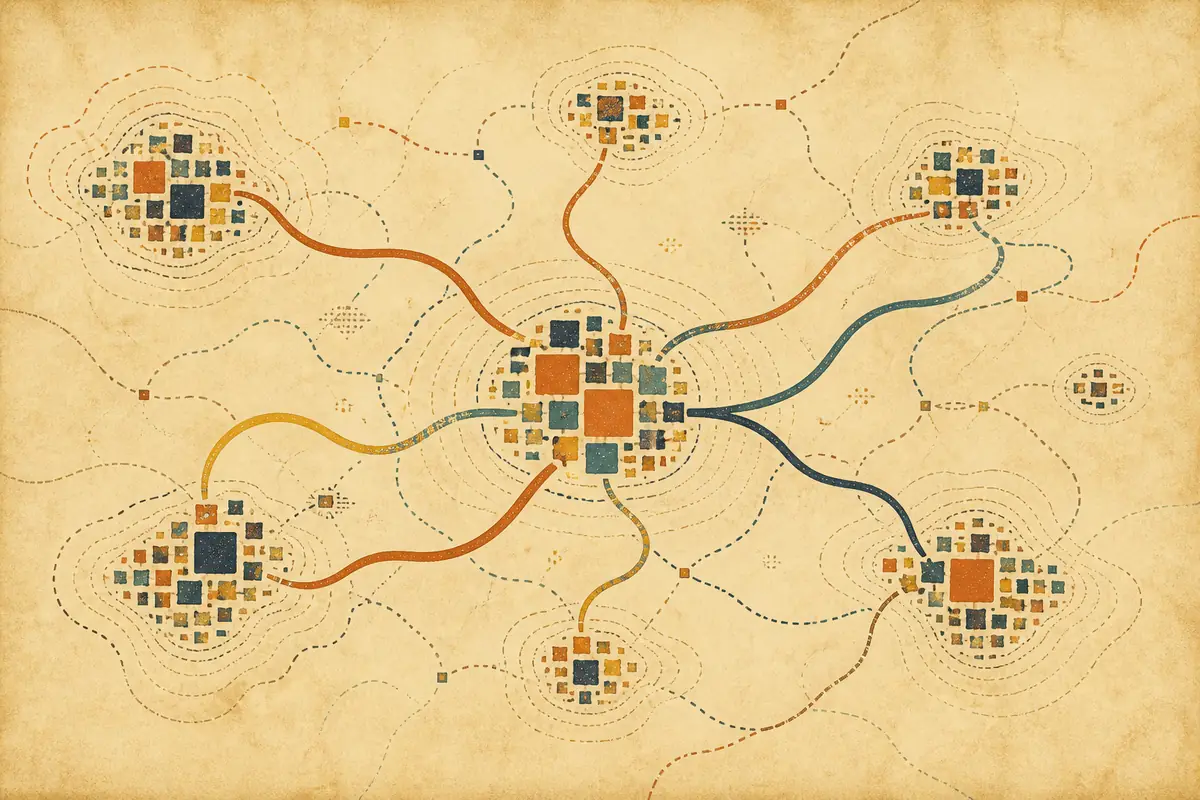 Abstract illustrated map composition for Nampa, United States