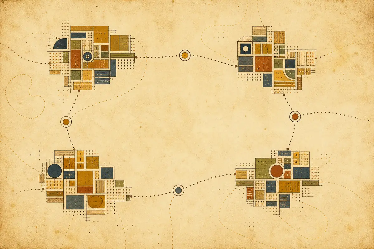 Abstract illustrated map composition for Napa, United States