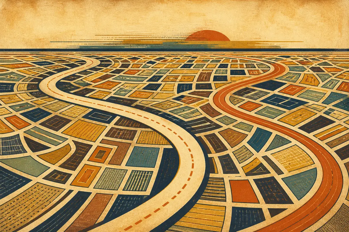Abstract illustrated map composition for Nashville, United States