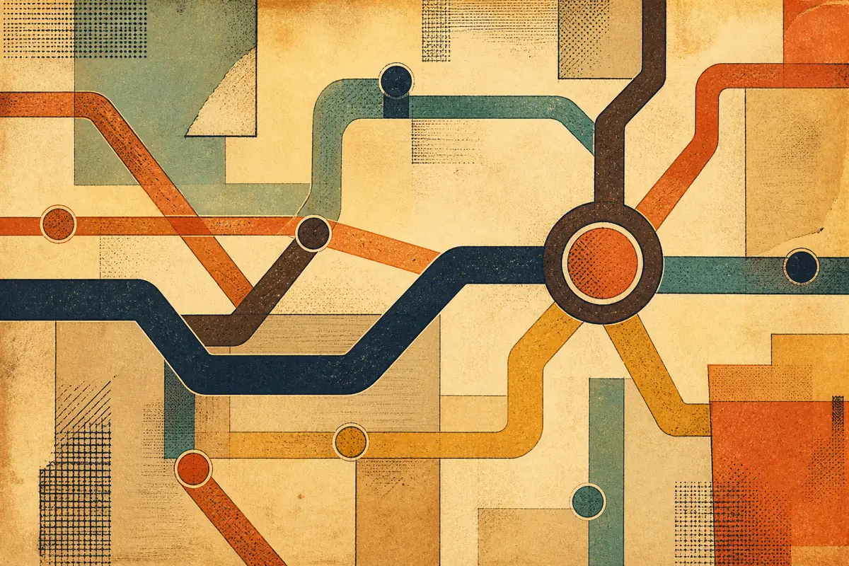 Abstract illustrated map composition for National City, United States