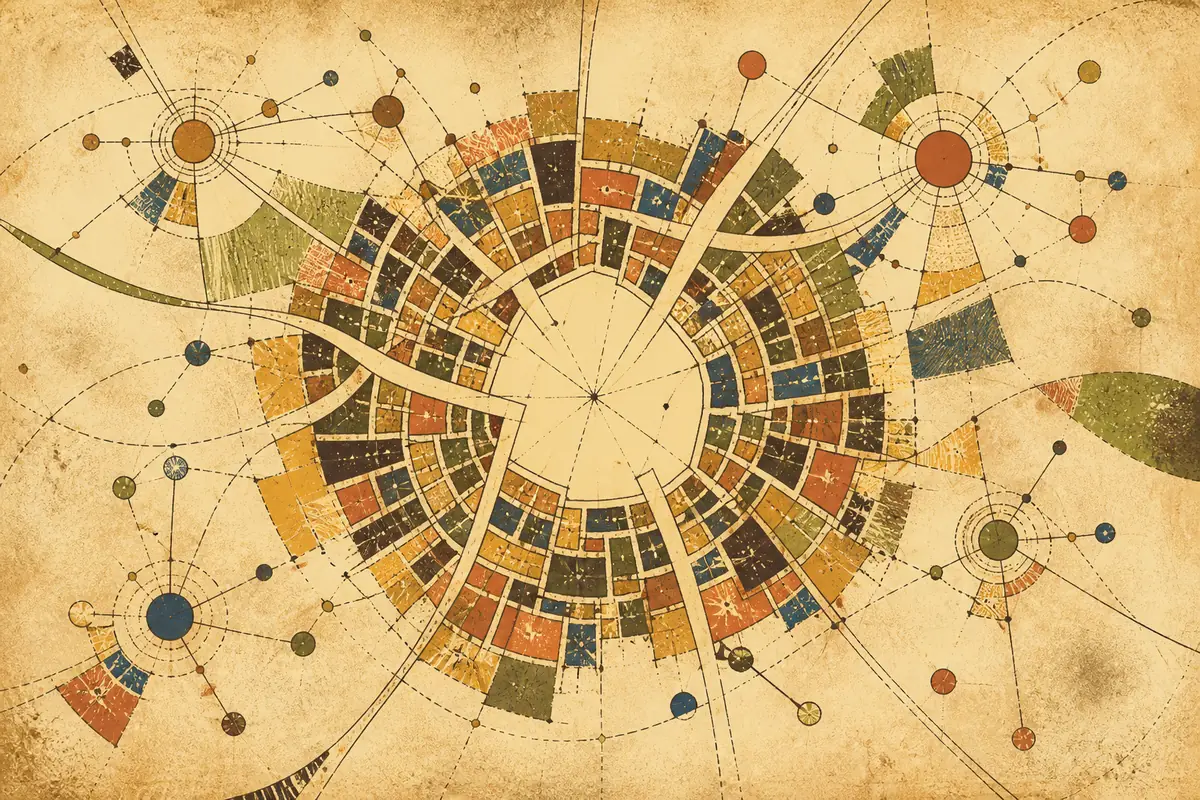 Abstract illustrated map composition for New Haven, United States