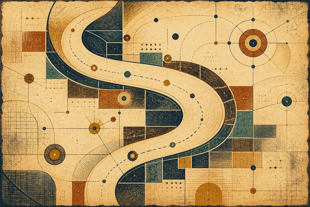 Abstract illustrated map composition for New Lenox, United States