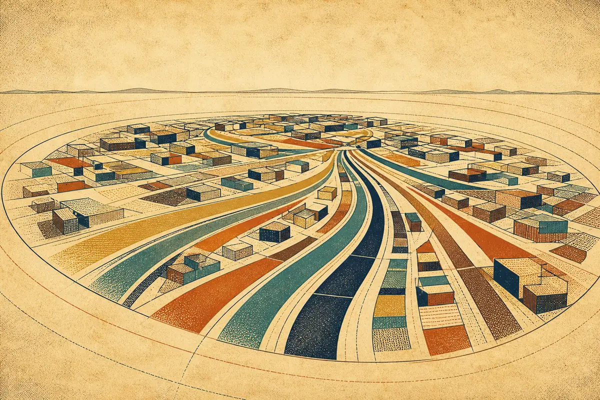 Abstract illustrated map composition for Newark, United States
