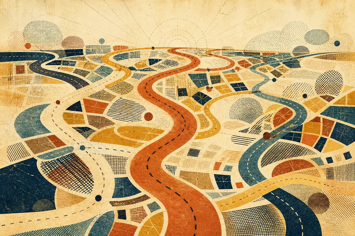 Abstract illustrated map composition for Newark, United States