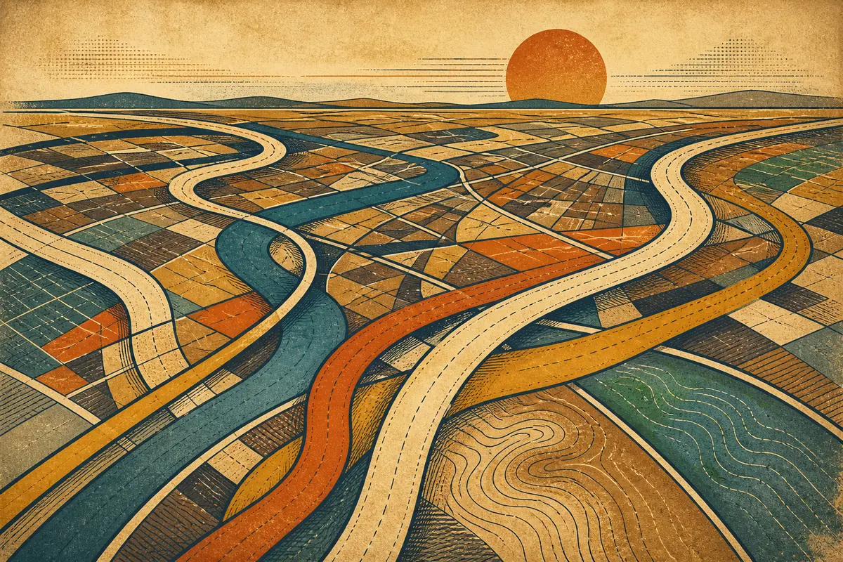 Abstract illustrated map composition for Newark, United States