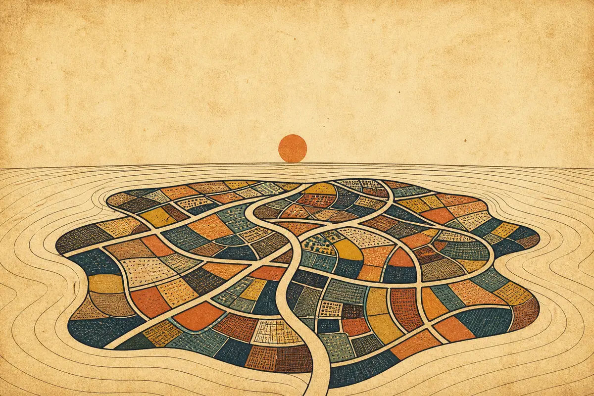 Abstract illustrated map composition for Newport Beach, United States