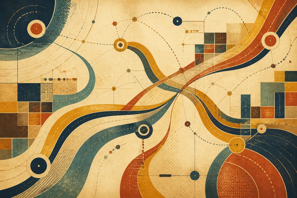 Abstract illustrated map composition for Niagara Falls, United States