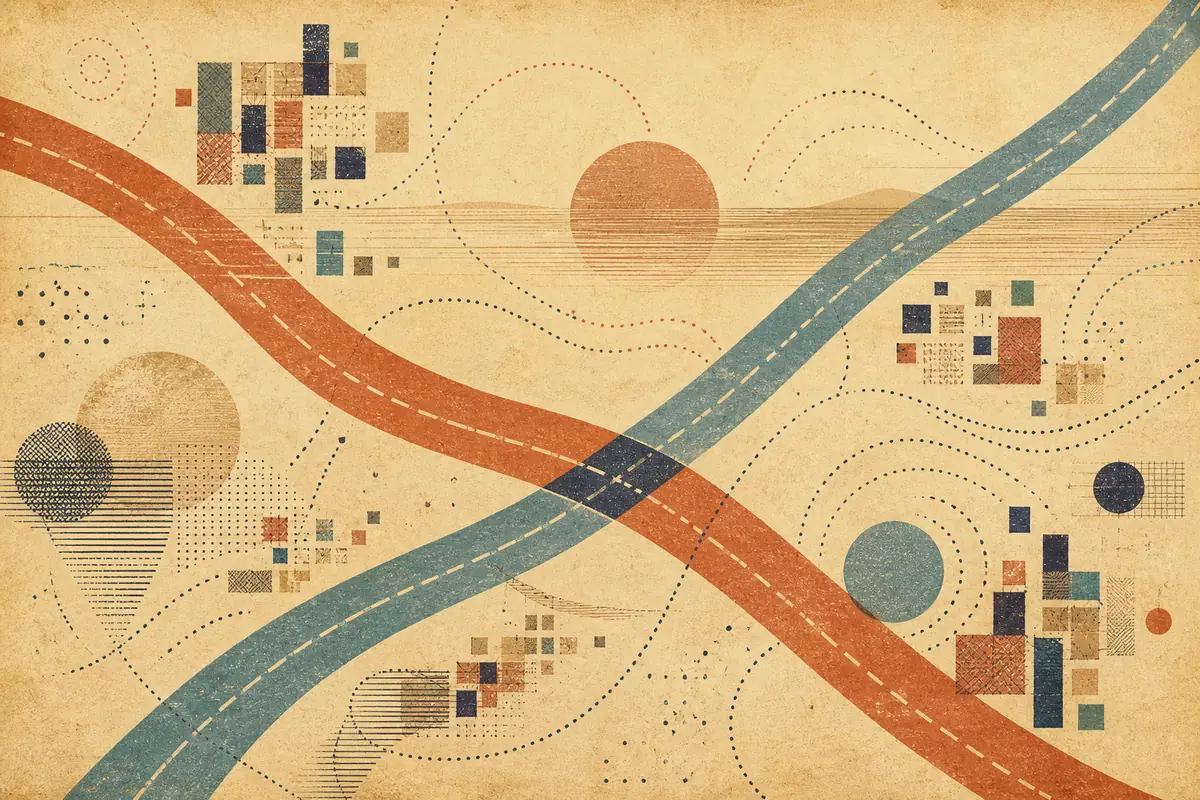 Abstract illustrated map composition for Nicholasville, United States